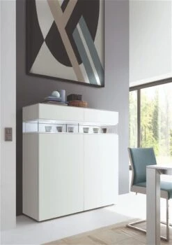 Hülsta Neo Highboard 2 Schubkästen Und 2 Türen Lack Reinweiß -Roba || Pinolino Verkaufsgeschäft huelsta neo 134518f3