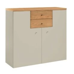 Now! Time By Hülsta Highboard 2 Winkeltüren Natureiche/Lack-seidengrau