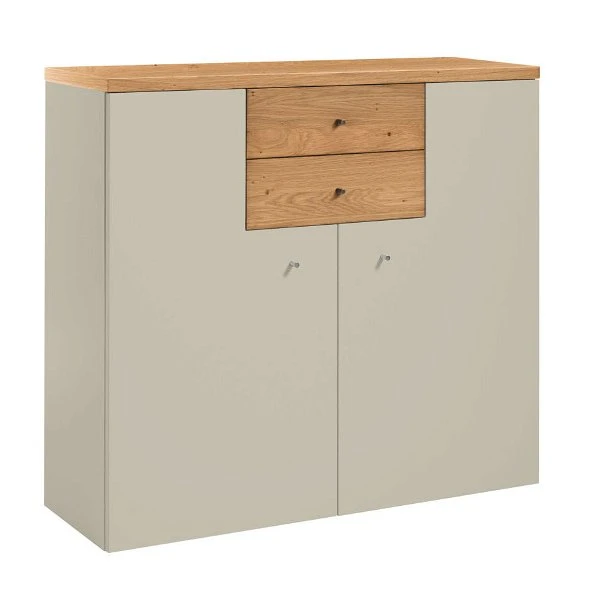 Now! Time By Hülsta Highboard 2 Winkeltüren Natureiche/Lack-seidengrau 3 Now! Time By Hülsta Highboard 2 Winkeltüren Natureiche/Lack-seidengrau