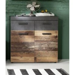 Trendteam Indy Garderoben-Set 3-teilig Old Wood / Graphit Grau | Schränke, Spiegel -Roba || Pinolino Verkaufsgeschäft indy gd 1879 867 23 frontal 2