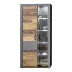 Trendteam Indy Vitrine Old Wood / Graphit Grau