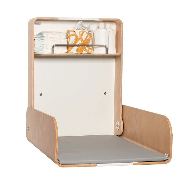 Timkid KAWAmidi Wandwickeltisch Weiß/Buche Inklusive Wickelmatte | Modern & Slim 4 Timkid KAWAmidi Wandwickeltisch Weiß/Buche Inklusive Wickelmatte | Modern & Slim – Bild 2