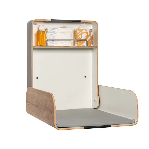 Timkid KAWAmidi Wandwickeltisch Edelstahl / Eiche Inklusive Wickelmatte | Modern & Slim 4 Timkid KAWAmidi Wandwickeltisch Edelstahl / Eiche Inklusive Wickelmatte | Modern & Slim – Bild 2