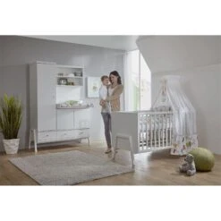 Schardt Holly White Kinderzimmer Mit Umbauseiten Kinderbett & Schrankkombi