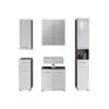Trendteam Line Badmöbel-Set 5-teilig Weiß Hochglanz / Sardegna Rauchsilber -Roba || Pinolino Verkaufsgeschäft line bd 1898 905 03 frontal freisteller