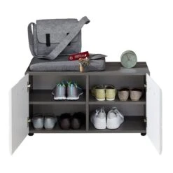 Trendteam Line Sitzbank Weiß Hochglanz / Sardegna Rauchsilber -Roba || Pinolino Verkaufsgeschäft line gd 1898 310 03 geoeffnet freisteller 2