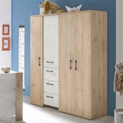 Mäusbacher Micha Kinderzimmer 4T Dreiteilig Asteiche/artisan Weiß -Roba || Pinolino Verkaufsgeschäft micha schrank 3t natur
