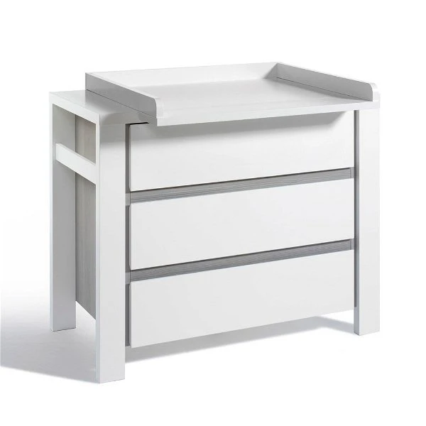 Schardt Milano Pinie Wickelkommode Weiß/Silber 3 Schubkästen - Mit Wickelaufsatz 3 Schardt Milano Pinie Wickelkommode Weiß/Silber 3 Schubkästen - Mit Wickelaufsatz