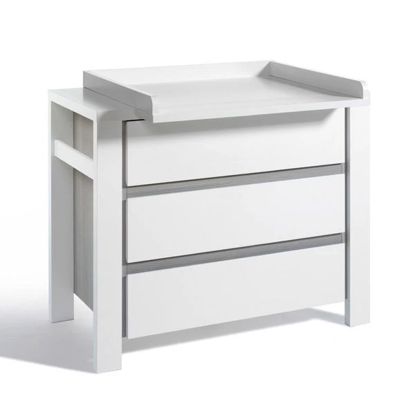Schardt Milano Pinie Wickelkommode Weiß/Silber 3 Schubkästen - Mit Wickelaufsatz 4 Schardt Milano Pinie Wickelkommode Weiß/Silber 3 Schubkästen - Mit Wickelaufsatz – Bild 2