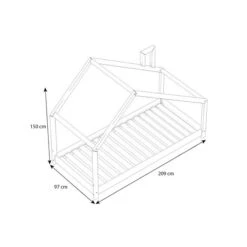 Nature Kid Milo Hausbett Weiß Mit Giebeldach Liegefläche 90 X 200 -Roba || Pinolino Verkaufsgeschäft milo bett 90 200 sketch 1