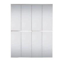 Trendteam Mirror Spiegelgarderobenschrank Weiß Melamin | 148 Cm