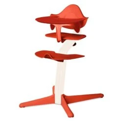 Nomi Hochstuhl Mit Mini Bügel Baby Set & Tablett Weiß Lackiert/Burnt Orange