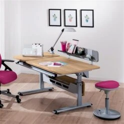 Paidi Diego 130 GT Schreibtisch Eiche-Nebraska 130 X 70 Cm, Platte Geteilt - Gestellfarbe Wählbar