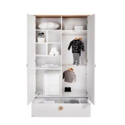 Paidi Lotte & Fynn Kinderzimmer - Steiff By PAIDI Schrank 2T 1S - Kreideweiß/Eiche Massiv -Roba || Pinolino Verkaufsgeschäft paidi lottefynnks2t1soffen 2