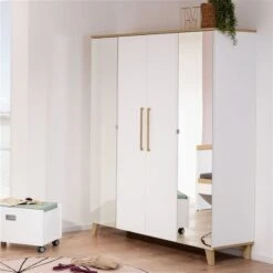 Paidi Oscar Jugendzimmer Mit Schrank 4T Kreideweiß/Eiche-Nebraska - Zum Aktionspreis -Roba || Pinolino Verkaufsgeschäft paidi oscar schrank4t spiegel 2