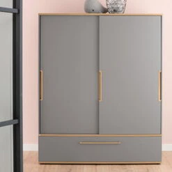 Paidi Sten Jugendzimmer Schiefergrau/Eiche Massiv Mit Breitem Schiebetürenschrank, Zum Aktionspreis -Roba || Pinolino Verkaufsgeschäft paidi sten schiebetuer breit 2 2