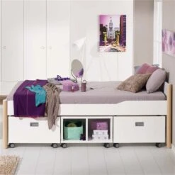 Paidi Ylvie Kojenbett Niedriges Fußteil 90 X 200 Cm Weiß Mit Bettpfosten In Birke Massiv