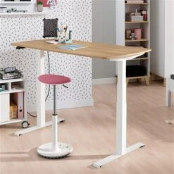 Paidi E-lion 1 Schreibtisch Eiche-Nebraska-Nachbildung / Weiß 130 X 75 Cm -Roba || Pinolino Verkaufsgeschäft paidi e lion1 nebraska hoch