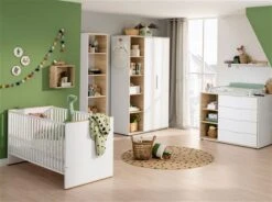 Paidi Lieven Kinderzimmer Mit Schrank 2T WIKO Offen - Kreideweiß/Eiche-Montana