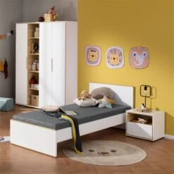 Paidi Lieven Jugendzimmer Mit Schrank 3T Kreideweiß/Eiche-Montana