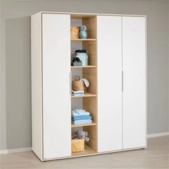 Paidi Lieven Jugendzimmer Mit Schrank 3T Kreideweiß/Eiche-Montana -Roba || Pinolino Verkaufsgeschäft paidi lieven kleiderschrank 3t offen 1028 1