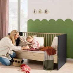 Paidi Tomke Kinderbett Naturschwarz/Eiche-Bordeaux 70x140 Cm -Roba || Pinolino Verkaufsgeschäft paidi tomke kindersofa 1659 2