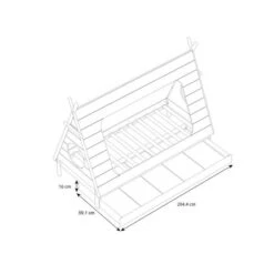 Nature Kid Ponca Tipibett Grau (mit Bettschublade) Liegefläche 90 X 200 Cm -Roba || Pinolino Verkaufsgeschäft ponca tipi bett mit schubkasten sketch 1