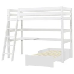 Hoppekids Hochbett ECO Luxury 90x200 Cm Mit Schräger Leiter, Tischplatte & Lounge-Ecke -Roba || Pinolino Verkaufsgeschäft pre a27 1 01 1