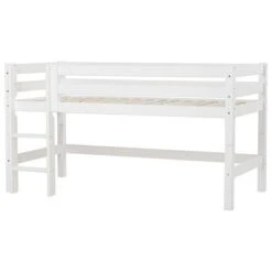 Hoppekids Halbhohes Bett ECO Luxury 90x200 Cm Mit Gerader Leiter & Absturzsicherung -Roba || Pinolino Verkaufsgeschäft pre a4 1 1