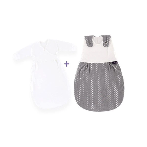 Träumeland Babyschlafsack-Set Pünktchen Grau 3 Träumeland Babyschlafsack-Set Pünktchen Grau