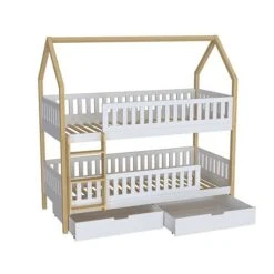 Nature Kid Lilly Etagenbett Kiefer Weiß / Natur Liegefläche 90 X 200 Cm -Roba || Pinolino Verkaufsgeschäft salerno etagenbett wei natur bettk sten 1