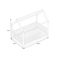 Nature Kid Sara Hüttenbett Weiß Mit Giebel Mit Rundsprossen -Roba || Pinolino Verkaufsgeschäft sara skizze