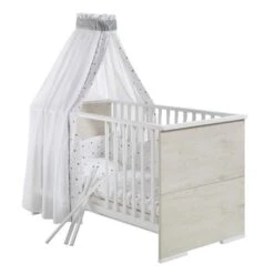 Schardt Sternchen Rot Bettset 4- Teilig Mit Bettwäsche, Himmel Und Nestchen -Roba || Pinolino Verkaufsgeschäft schardt sternchen rot bettset 1