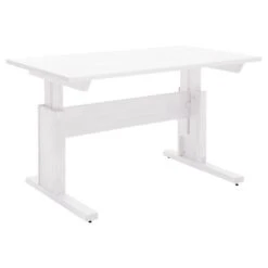 LIFETIME Schreibtisch 120 Cm Kiefer Weiß 30255-10 Höhenverstellbar