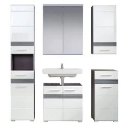 Trendteam Set-One Bad Kombination 4 Weiß / Rauchsilber 5-teilig