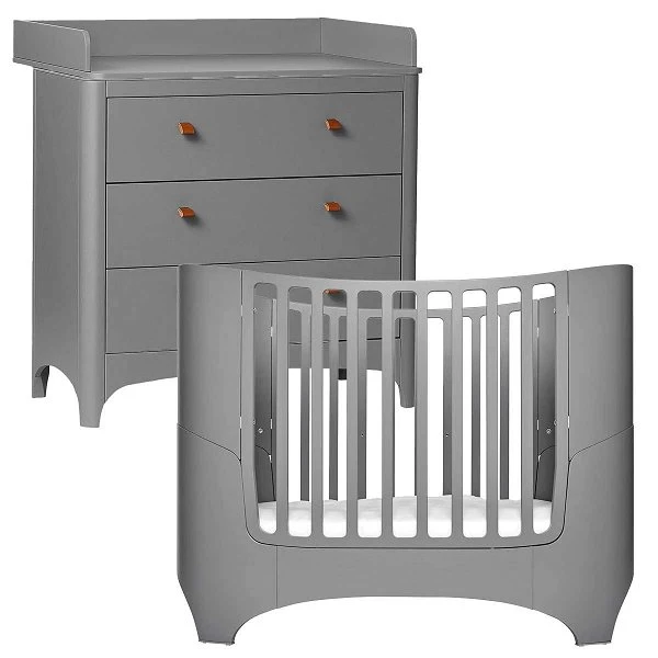 Leander Classic Kinderzimmer Sparset Grau Mit Babybett, Kommode Und Wickelaufsatz 3 Leander Classic Kinderzimmer Sparset Grau Mit Babybett, Kommode Und Wickelaufsatz