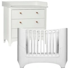 Leander Classic Kinderzimmer Sparset Weiß Mit Babybett, Kommode Und Wickelaufsatz