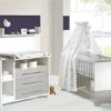 Schardt Eco Silber Sparset Inkl. Umbauseiten Kinderbett & Wickelkommode - Pinie Silber/weiß