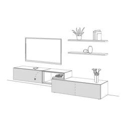 Hülsta Tetrim Wohnwand 6 - Lack-Ausführung Lowboards & Wandsteckborde -Roba || Pinolino Verkaufsgeschäft tetrim 6 strich sp