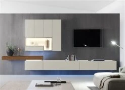 Hülsta Tetrim Wohnwand 4 - Lack-Ausführung Lowboard & Hängeelement -Roba || Pinolino Verkaufsgeschäft tetrim kombi 4