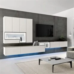 Hülsta Tetrim Wohnwand 5 - Lack-Ausführung Lowboards & Hängeelement -Roba || Pinolino Verkaufsgeschäft tetrim kombi 5