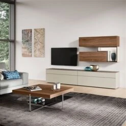 Hülsta Tetrim Wohnwand 8 - Lack & Kernnussbaum Lowboard & Hängeelemente -Roba || Pinolino Verkaufsgeschäft tetrim kombi 9