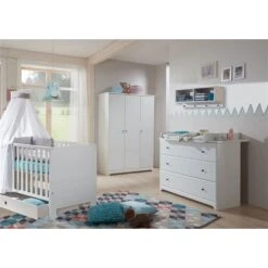 Arthur Berndt Thilo 6-teiliges Kinderzimmer MDF Weiß Mit Kantenfräsung