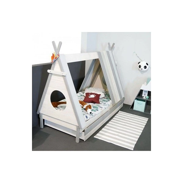 Nature Kid Tipi Bett Waldhütte Vintage Look Liegefläche 90 X 200 Cm 5 Nature Kid Tipi Bett Waldhütte Vintage Look Liegefläche 90 X 200 Cm – Bild 3