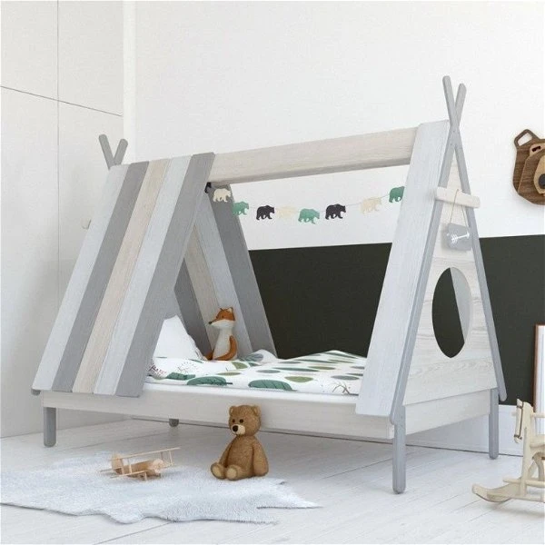 Nature Kid Tipi Bett Waldhütte Vintage Look Liegefläche 90 X 200 Cm 3 Nature Kid Tipi Bett Waldhütte Vintage Look Liegefläche 90 X 200 Cm