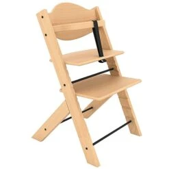 Treppy Hochstuhl Natur Aus Massiv Buchenholz Inklusive Schutzbügel Und Schrittgurt | Portofrei