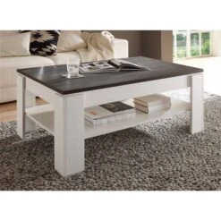 Trendteam Universal Couchtisch Anderson White Pine Pinie Weiß Struktur/Touchwood | Zum Toppreis