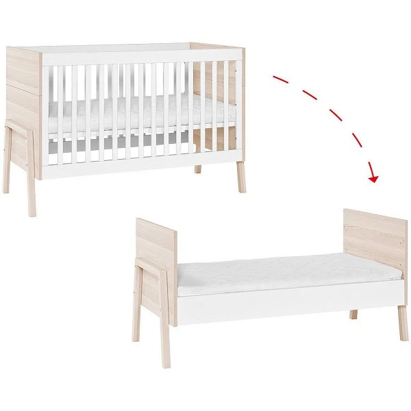 VOX Spot Babybett 70x140 Akazie/weiß 4 VOX Spot Babybett 70x140 Akazie/weiß – Bild 2