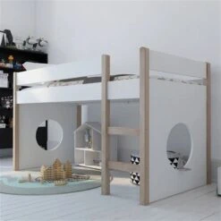 Nature Kid Finn Hochbett Weiß/natur Mit 2 Bullaugenpaneelen Liegefläche 90 X 200 Cm -Roba || Pinolino Verkaufsgeschäft wallenfels bestof finn spielbett weiss natur bullaugen lire 1