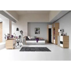 VOX Evolve Jugendzimmer Eckkleiderschrank Oak/white/black/grey